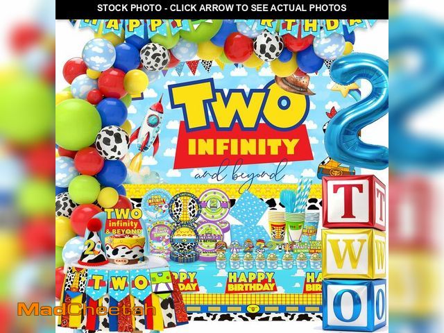 Lot 74-14265258 - Blue Clouds Cartoon Story 2nd Birthday Decor 2 to infinity and Two Beyond Bday Decorations Party Sup...