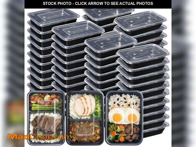 Lot 74-13539777 - Acellegic 60 Pack (120-pcs) 32 oz Meal Prep Containers Reusable Meal Prep Kit Snack Containers with ...