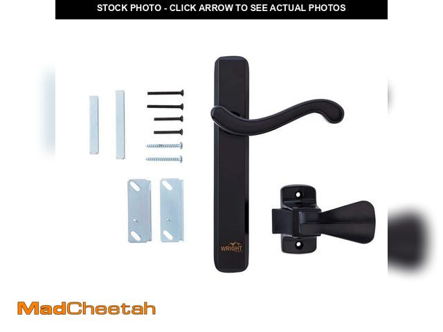 Lot 74-14602863 - Wright Products Bayfield Surface Lever Mount Latch for Screen and Storm Doors, Black VBA213BL - UNUS...
