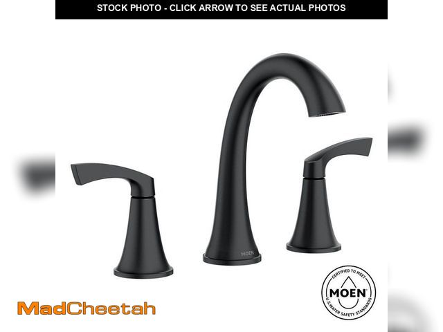 Lot 74-13039305 - MOEN Korek 8 in. Widespread Double Handle High-Arc Bathroom Faucet with Valve in Matte Black - UNUSE...