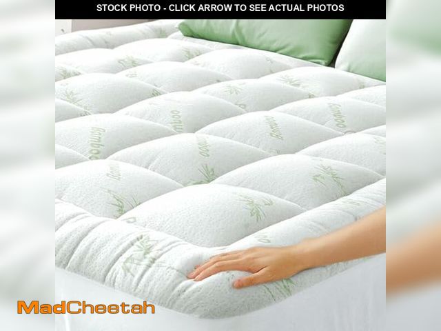 Lot 74-12706842 - Ultra Soft Full Size Mattress Topper - Viscose Made from Bamboo Pillow Top Mattress Pad for Back Pai...