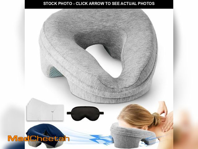 Lot 74-14214973 - VVB Face Down Pillow for Massage Table, Massage Headrest for Bed, Stomach Sleeping Pillow with Face ...