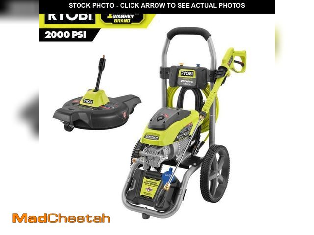 Lot 74-12582385 - RYOBI 2500 PSI 1.2 GPM Cold Water Electric Pressure Washer and 12 in. Surface Cleaner with Caster Wh...