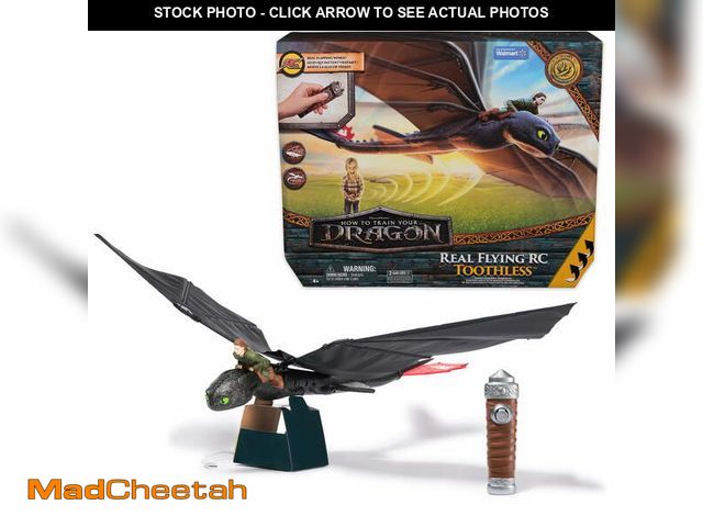 Lot 74-12859983 - Dreamworks Dragons, How to Train Your Dragon, Remote Control Flying Toothless Toy - UNUSED