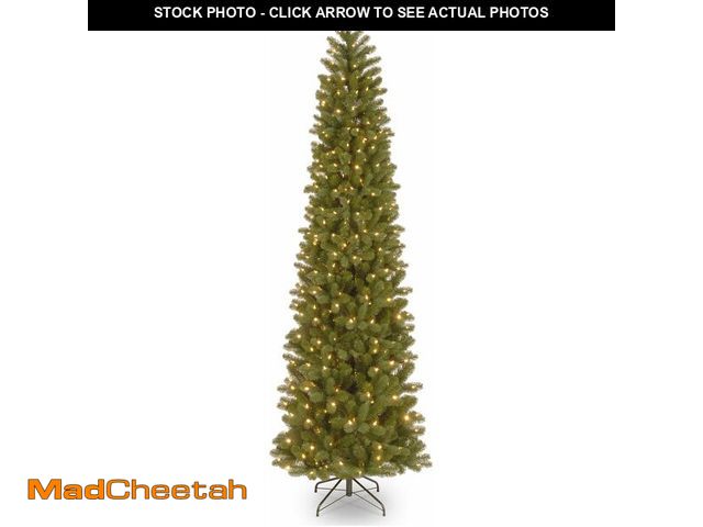 Lot 74-14068277 - National Tree Company 9 ft Pre-Lit Downswept Douglas Fir Slim Artificial Christmas Tree, 500 Clear L...