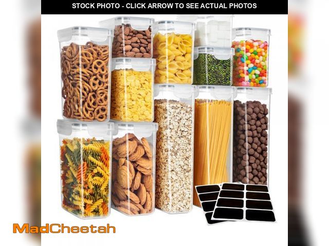 Lot 74-12124814 - MR.SIGA 16 Pack Airtight Food Storage Container Set, BPA Free Kitchen Pantry Organization, Kitchen C...