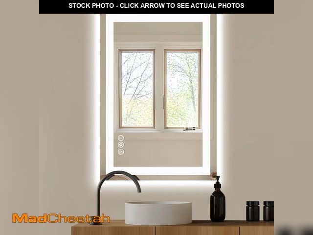 Lot 74-13779894 - JIOABL LED Bathroom Mirror 24"x 36" with Stepless Dimmable Wall Mirrors with Anti-Fog, Vanity Mirror...