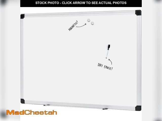 Lot 74-13793825 - Basics Magnetic Dry Erase Whiteboard, 36 x 48-inch, Aluminum Frame, Silver/White, Easy to Install - ...
