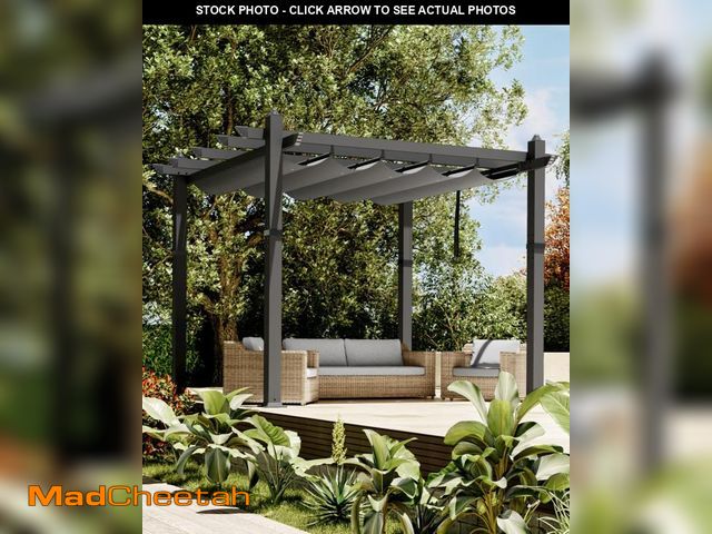 Lot 74-12149519 - GarveeLife 10x10 Ft Aluminum Pergola, Outdoor Metal Pergola with Adjustable Canopy, Reinforced Frame...