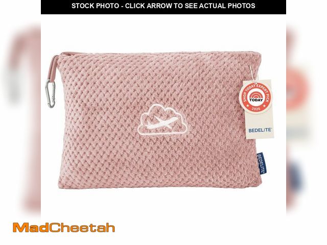 Lot 74-14473509 - BEDELITE Travel Blanket with Bag, Jacquard Fleece Blanket 65"x40", Pink - UNUSED