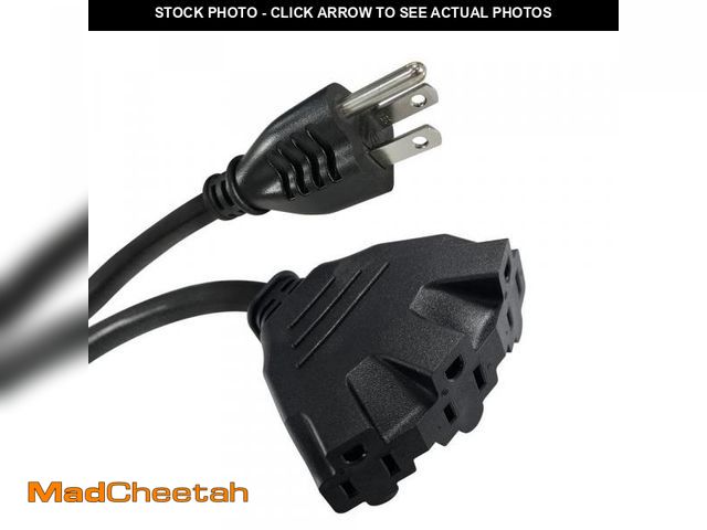 Lot 74-11825918 - HDX 100 ft. 16/3 Light Duty Indoor/Outdoor Extension Cord with Fan Tap, Black - UNUSED