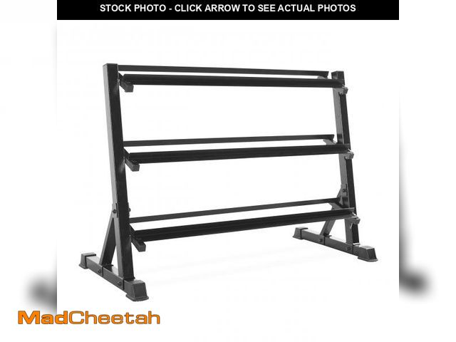 Lot 74-12539412 - (MISSING HARDWARE) CAP Barbell 3 Tier Dumbbell Rack, 51", Black (RK-14A) - UNUSED