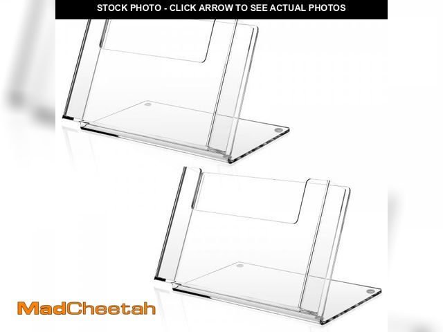 Lot 74-12121956 - Threehoney 2 Pcs Postcard Acrylic Brochure Holder Organizer 4 x 6 Inch Flyer Display Stand Clear Gre...