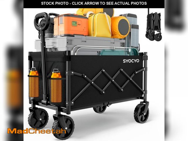 Lot 74-11557339 - SYOCYO Collapsible Foldable Wagon Cart  220lbs Weight Capacity  Lightweight &amp; Portable Folding U...