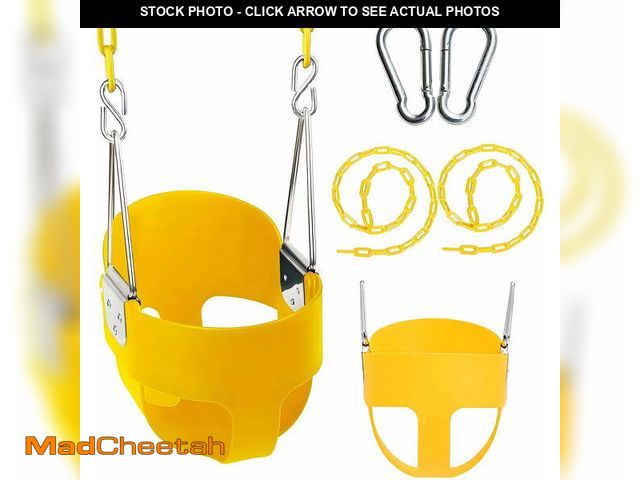 Lot 74-14435202 - Celawork High Back Toddler Bucket Swing Seat with Coated Chains, Heavy Duty Kids Swing Seat Fully As...