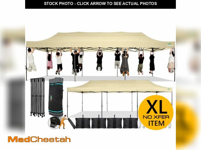 Lot 74-12787422 - (MISSING ACCESSORIES) COBIZI 10x30 Pop Up Canopy Without Sidewall,Heavy Duty Canopy UPF 50+ All Seas...