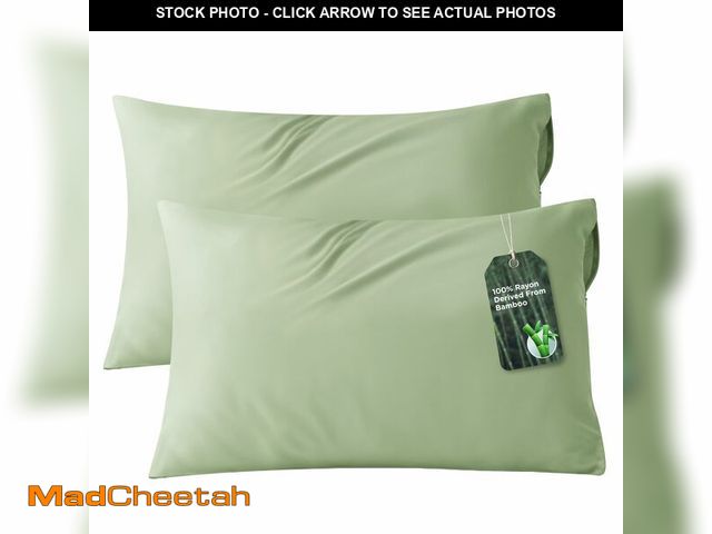Lot 74-14057216 - Bedsure Zipper Pillow Cases Queen, Cooling Pillow Cases Queen Size Set of 2, Rayon Derived from Bamb...