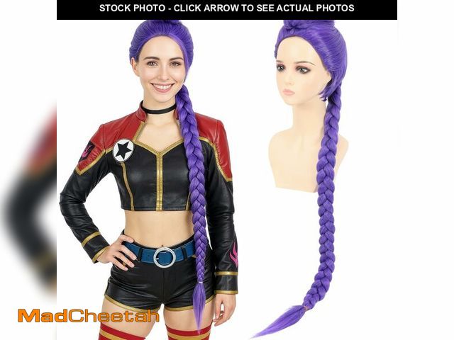 Lot 74-12715048 - morvally Womens 47 Inches Purple Long Braided Ponytail Wig - Anime Cosplay Wigs for Women Halloween ...