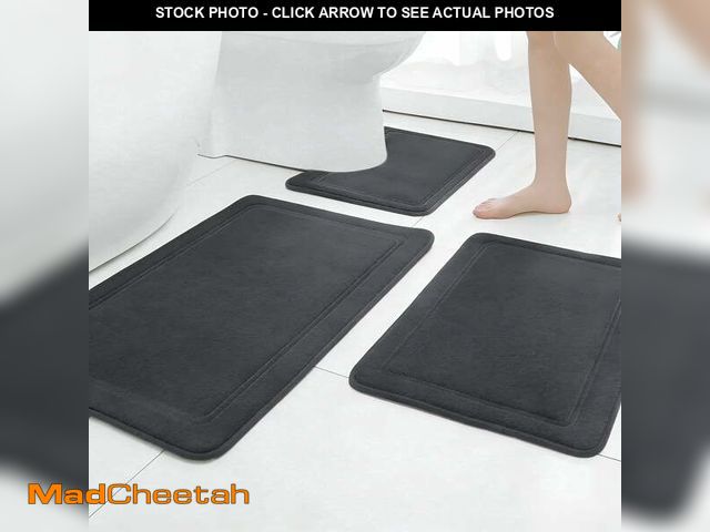 Lot 74-14585002 - 3-Piece Memory Foam Bathroom Rug Set, Highly Absorbent Machine Washable Bathroom Carpet Set, Include...