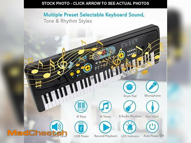 Lot 74-12633301 - PYLE Digital Piano Kids Keyboard - Portable 61 Key Piano Keyboard, Learning Keyboard for Beginners w...