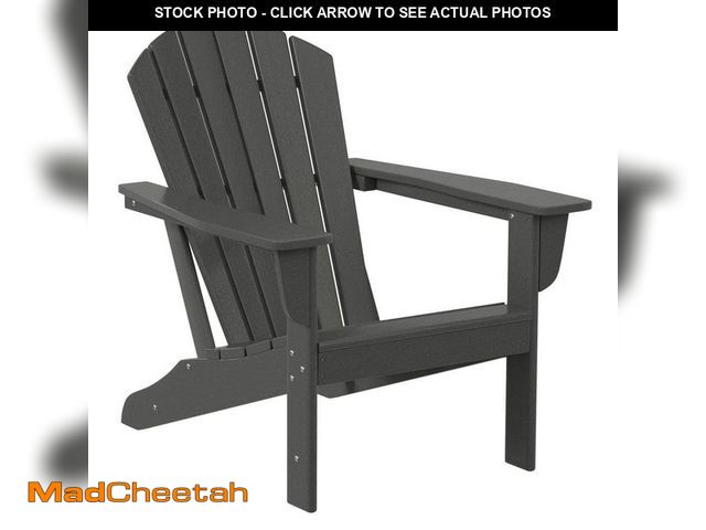 Lot 74-14261663 - WESTIN OUTDOOR Mason Gray Poly Plastic Outdoor Patio Classic Adirondack Chair, Fire Pit Chair - UNUS...
