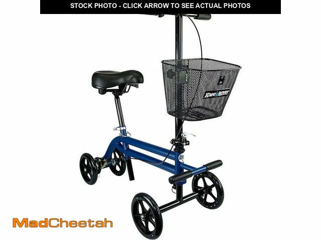 Lot 74-12561674 - KneeRover Steerable Seated Kneescooter - Seated Mobility Walker with Gel Seat &amp; Leg Rest, Blue -...