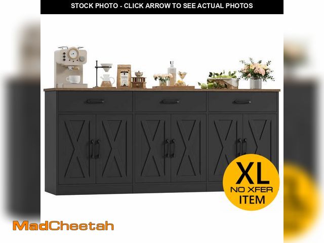Lot 74-14609152 - Homfa Buffet Cabinet with 3 Drawers and 6 Doors, 70.8" W Kitchen Sideboard Storage Cabinet, Farmhous...