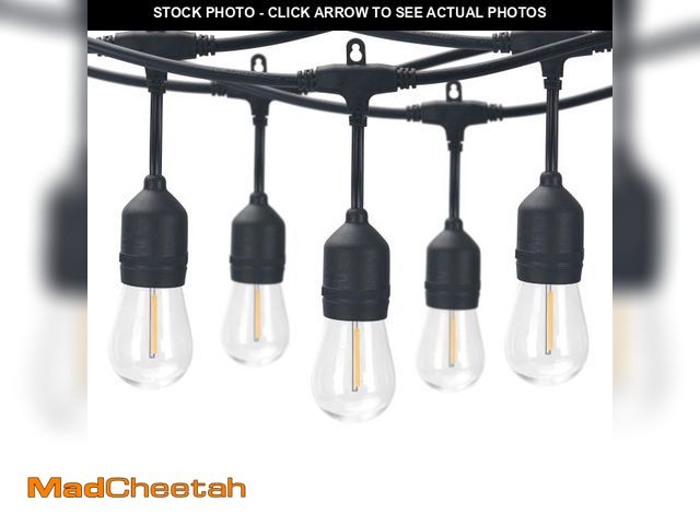 Lot 74-12536183 - Better Homes &amp; Gardens 24-Foot Outdoor Commercial String Lights, 12 Shatterproof LED Bulbs, Indo...