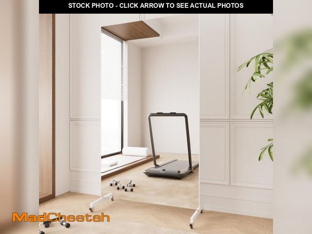 Lot 74-12106892 - Brisafe Home Gym Mirror 360Â°Swivel on Wheels, 67" X 40" Extra Large Full Body Rolling Mirror for Yo...