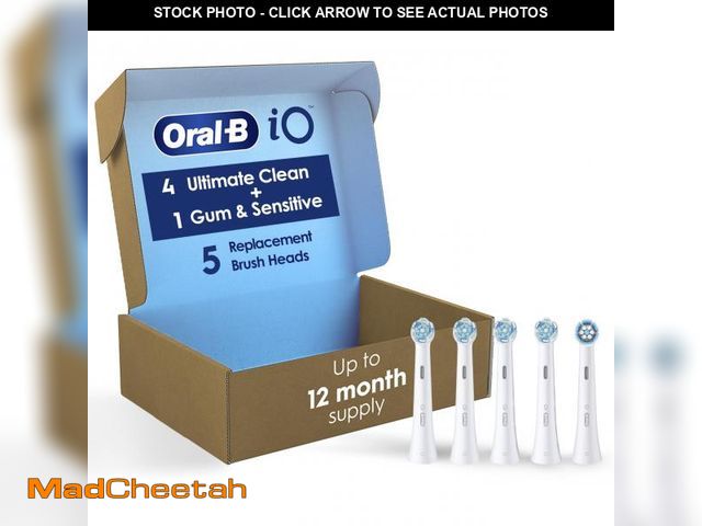 Lot 74-12219262 - Oral-B iO Ultimate Clean Replacement Brush Heads, 5 Count, 4 Ultimate Clean + 1 Gum &amp; Sensitive ...