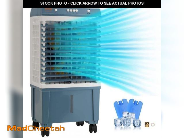 Lot 74-12055271 - VEVOR Evaporative Air Cooler 1400 CFM 84ÃâÃÂ° Oscillating Swamp Cooler with 3 Speeds 5 Gal. Port...
