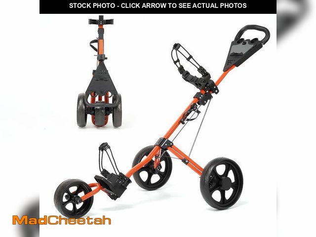 Lot 74-13765054 - Naipo Golf Cart Push Bag Folding 3 Wheels Golf Pull with Scoreboard Adjustable Handle Large Wheelbas...