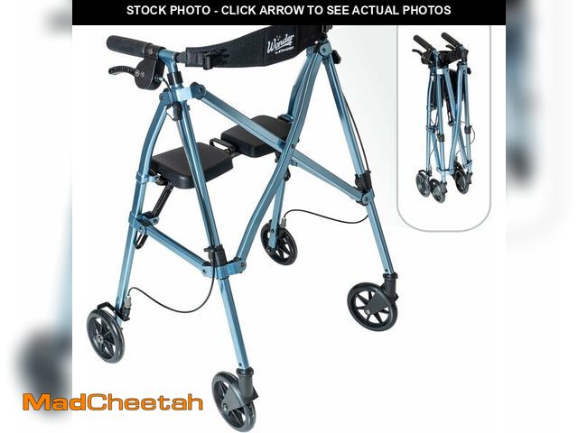 Lot 74-13680261 - Stander Space Saver Rollator, Lightweight Folding Rolling Walker with Seat for Seniors &amp; Adults,...