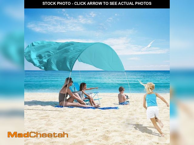 Lot 74-12838950 - Beach Sun Shade Canopy,Beach Pop up Tent Sun Shade Sail for 8 People,Relying On Wind Power Umbrella ...