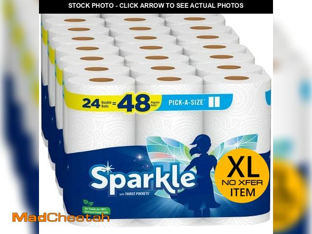 Lot 74-12829211 - Sparkle Pick-A-Size Paper Towels, 24 Double Rolls = 48 Regular Rolls, Everyday Value Paper Towel wit...