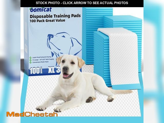 Lot 74-13964581 - Puppy Pads XL 100 Count, Dog Pee Pads Extra Large, 34"x28" Pee Pads for Dogs, X-Large Disposable Dog...