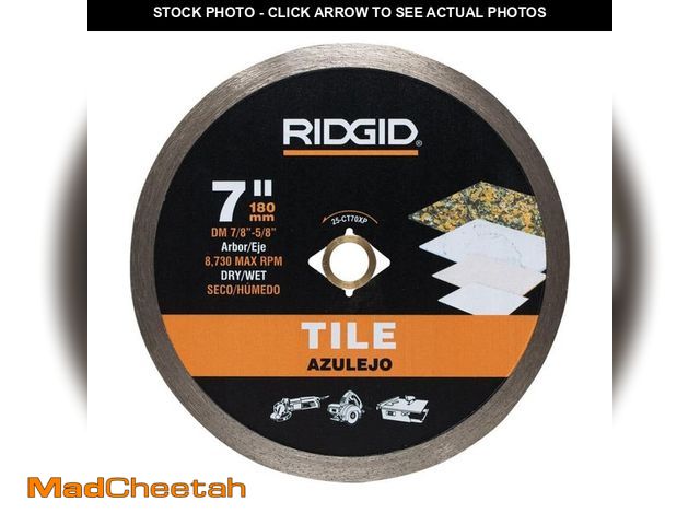 Lot 74-13002401 - *DIRTY/SCRATCHED* RIDGID 7 in. Tile Continuous Rim Diamond Saw Blade *DIRTY/SCRATCHED* - USED