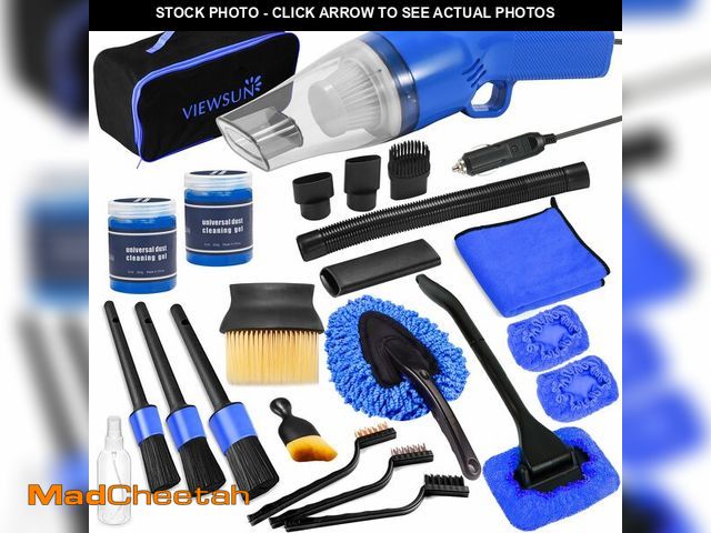 Lot 74-13966762 - Viewsun 18PCS Car Cleaning Kit, Car Interior Detailing Kit with Blue High Power Handheld Vacuum, Det...