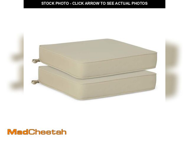 Lot 74-14344437 - WESTIN OUTDOOR Fading Free 20 in. W. x 19.5 in. x 4 in. Beige Outdoor Patio Thick Square Lounge Chai...