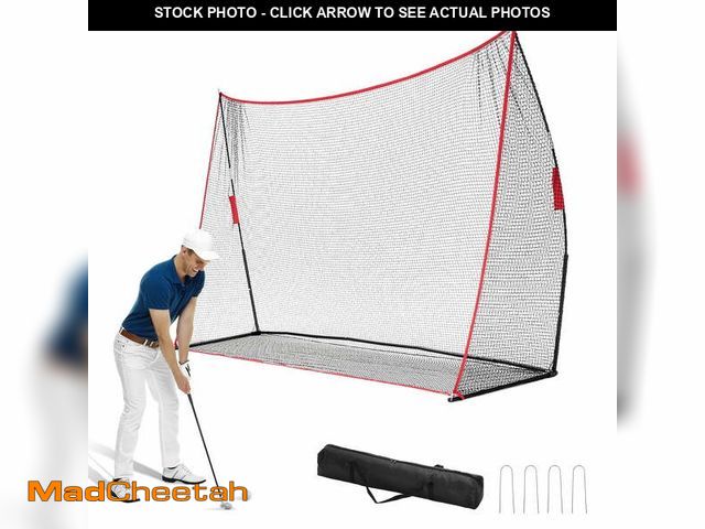 Lot 74-14288995 - EDX Golf Practice Driving Range with Target, 10x7 ft &amp; 7x7 ft for Indoor Outdoor Training, Red -...