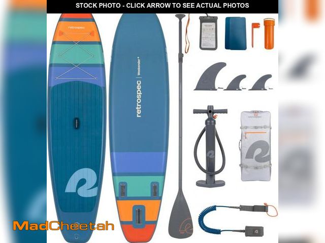 Lot 74-12167790 - Retrospec Weekender Inflatable Paddle Board with Beach Accessories - 10'6" X 32in SUP Board, Texture...