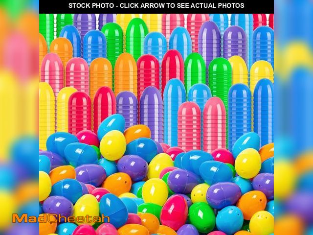 Lot 74-12150003 - V-Opitos 1000 Pack Easter Plastic Eggs, Bulk 2.4'' Empty Easter Eggs in 8 Colors, Hinged Fillable Eg...