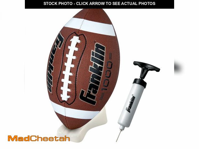 Lot 74-12700825 - Franklin Sports Football, Kicking Tee + Pump Set - Grip Rite Official Size Football Set for Kids + A...