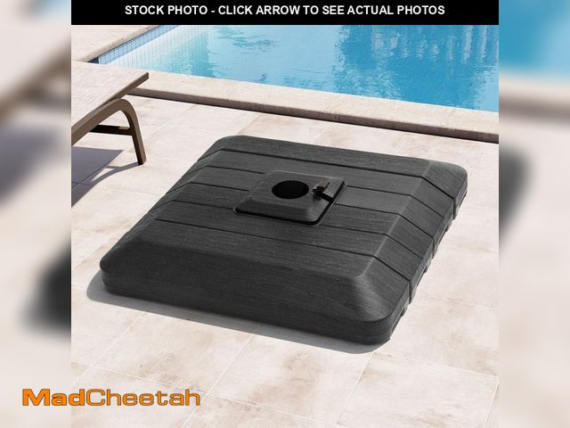 Lot 74-14604972 - Crestlive Products 4-Part Patio Cantilever Umbrella Base in Black HDPE Outdoor Weighted Umbrella Sta...