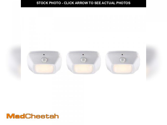 Lot 74-12413234 - PRIVATE BRAND UNBRANDED 3 in. Square White Integrated LED Battery Operated Puck Light with Motion Se...