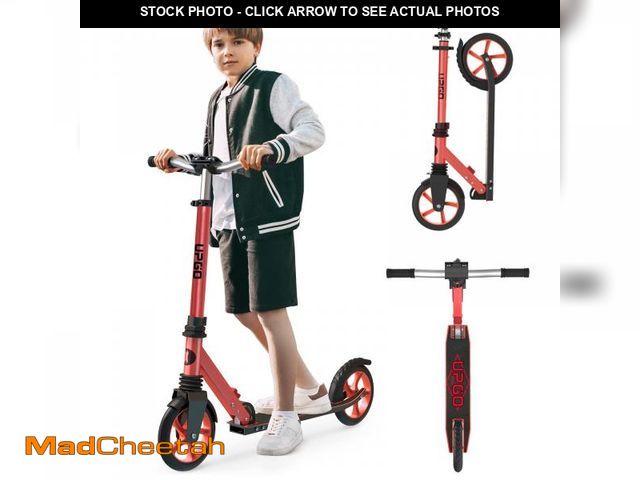 Lot 74-12420911 - UPGO Kick Scooter for Ages 6+, Kids, Teens &amp; Adults, 240 LB Max Load, Foldable, 8-Inch Wheels,Re...