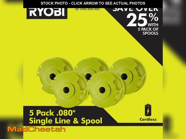 Lot 74-14390326 - RYOBI 0.080 in. Replacement Auto-Feed Line Spools (5-Pack) - UNUSED