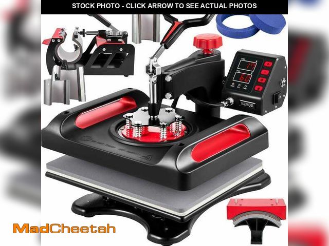 Lot 74-12691869 - VEVOR 12 in. x 15 in. Heat Press Machine 8 in 1 Heat Press Sublimation Machine Dual-Tube Heating Shi...