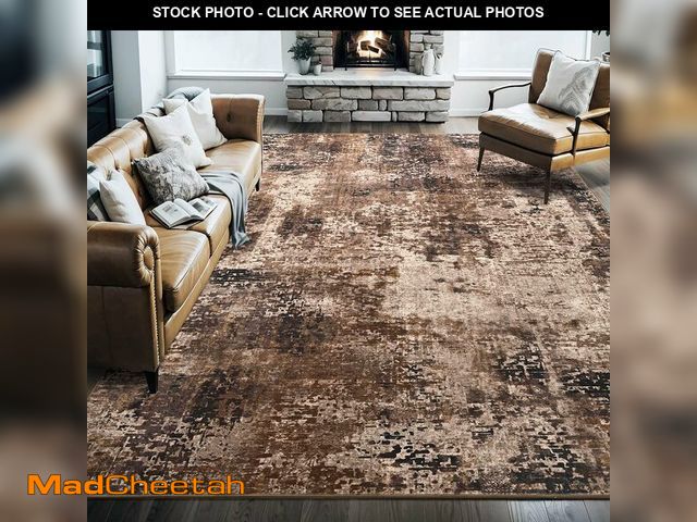 Lot 74-14305350 - Area Rug 8x10 Washable Rugs Modern Abstract Area Rug Soft Non-Slip Non-Shedding Faux Wool Stain Resi...