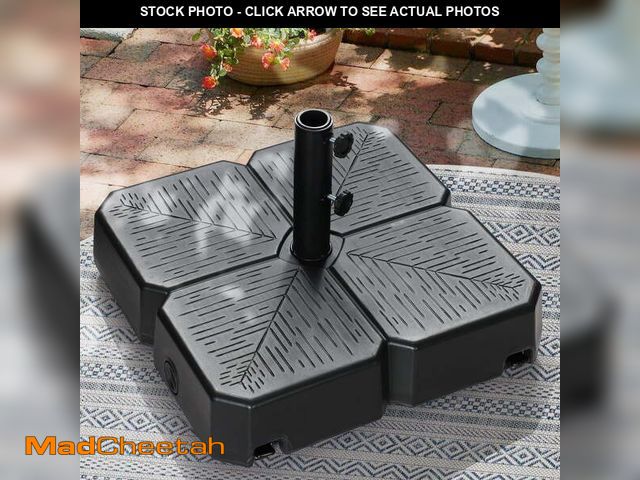 Lot 74-14436873 - Scafild | 62lbs Square Water &amp; Sand Filled Mobile Patio Umbrella Base Heavy Duty Market Stand wi...